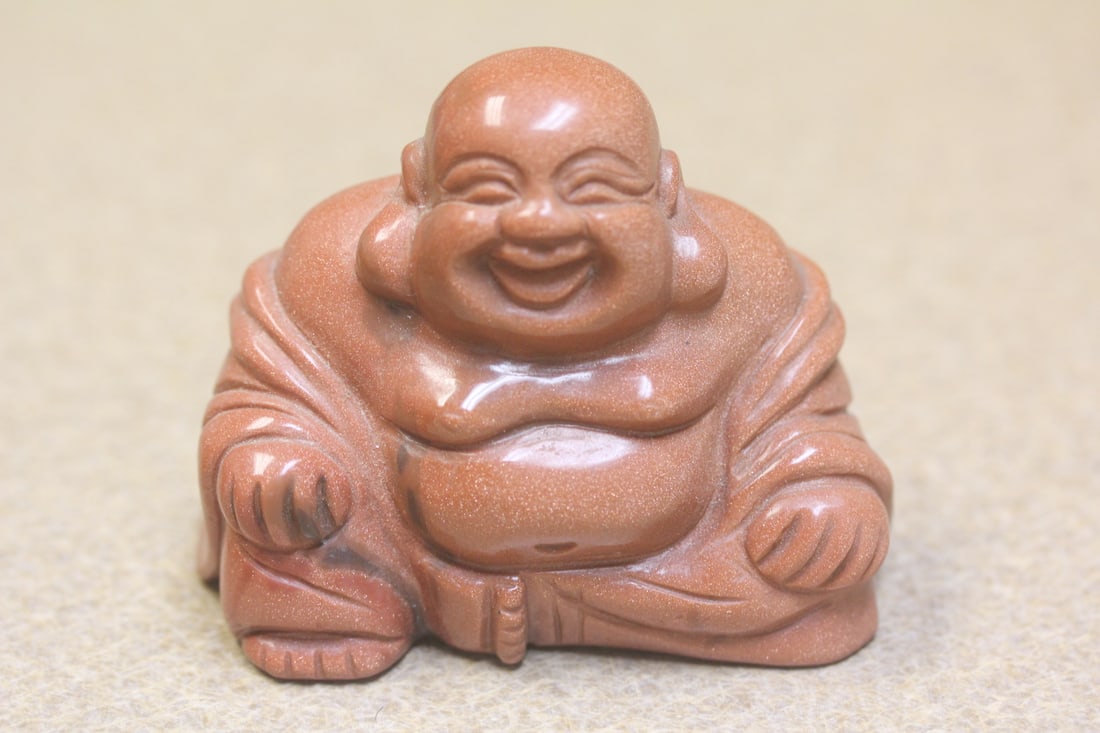 Tiger Eye Buddha: 3" wide