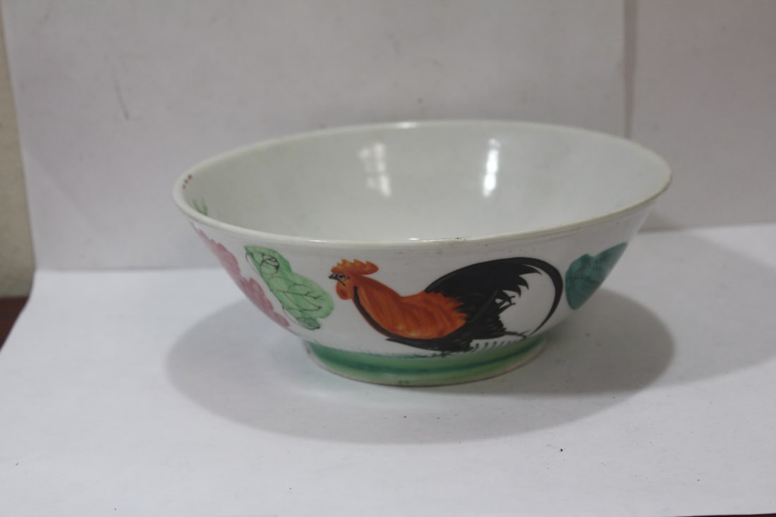 A Chinese Chicken Bowl: most likely Republic period - 7 3/4" in diameter