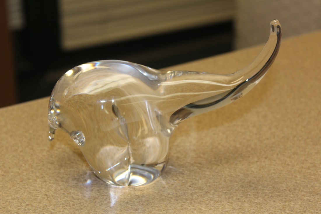 Signed Crystal Elephant - 3
