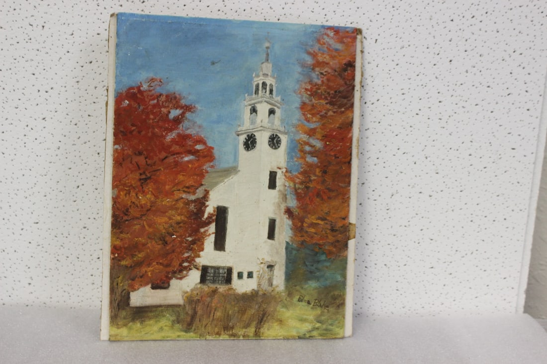 A Sigend Edna Blake Oil on Board Painting: 12" x 9" - unframed