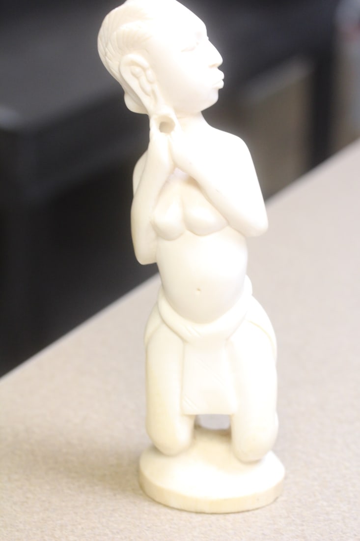 African Bone and Nude Statue: 9 1/4" tall - nicely carved