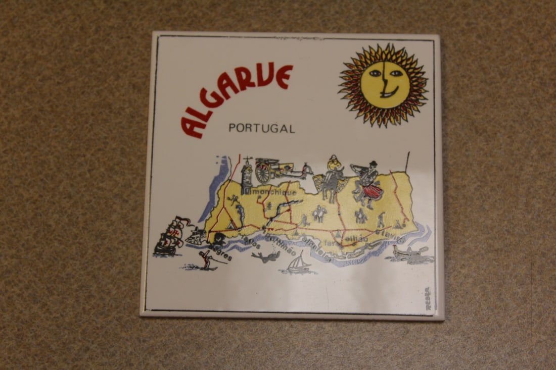 Algarve Ceramic Tile/Trivet: 4 1/4" square