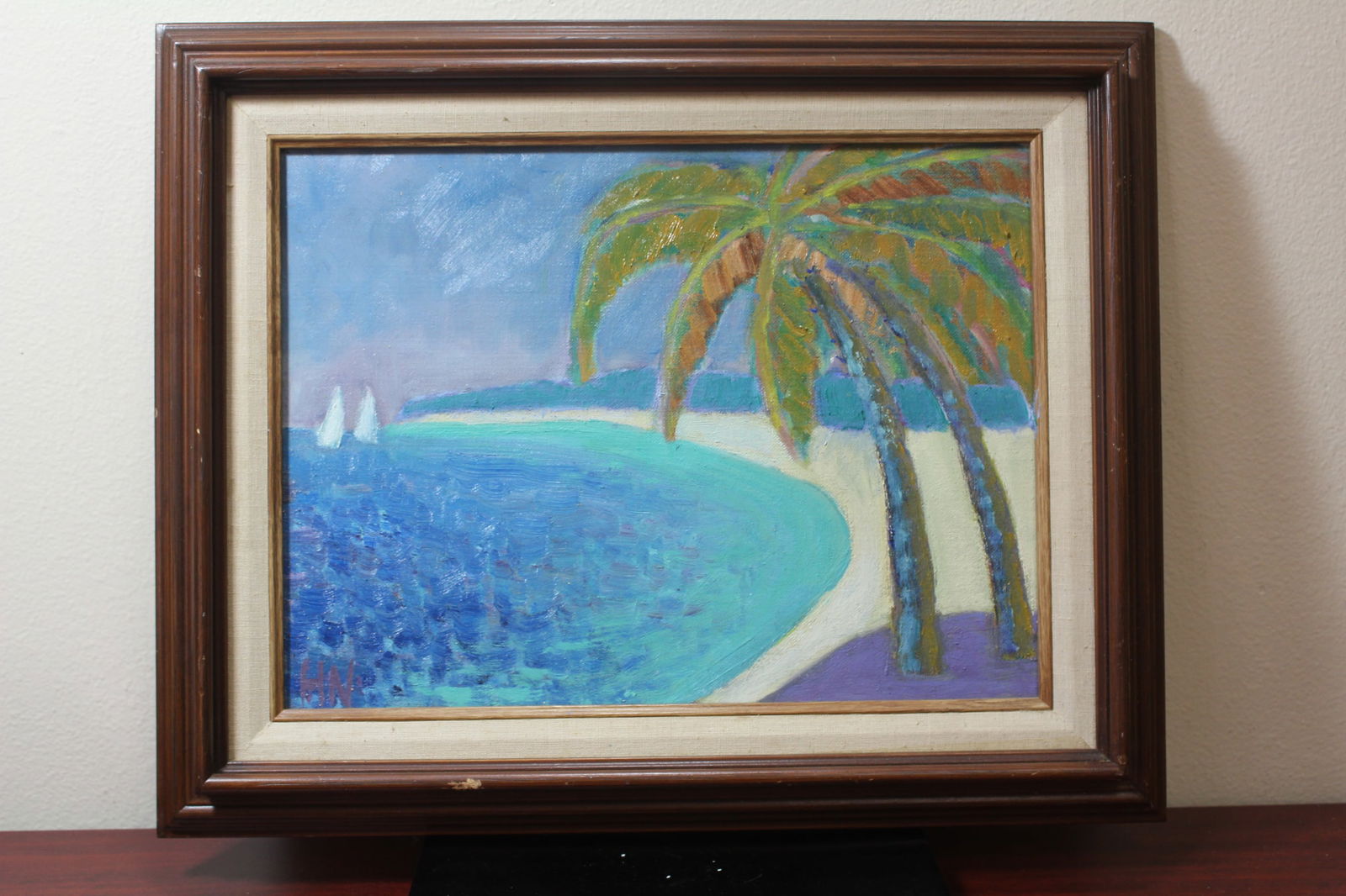 An Oil on Board by Hans Nielsen: overall= 21 1/4" x 17 1/4"