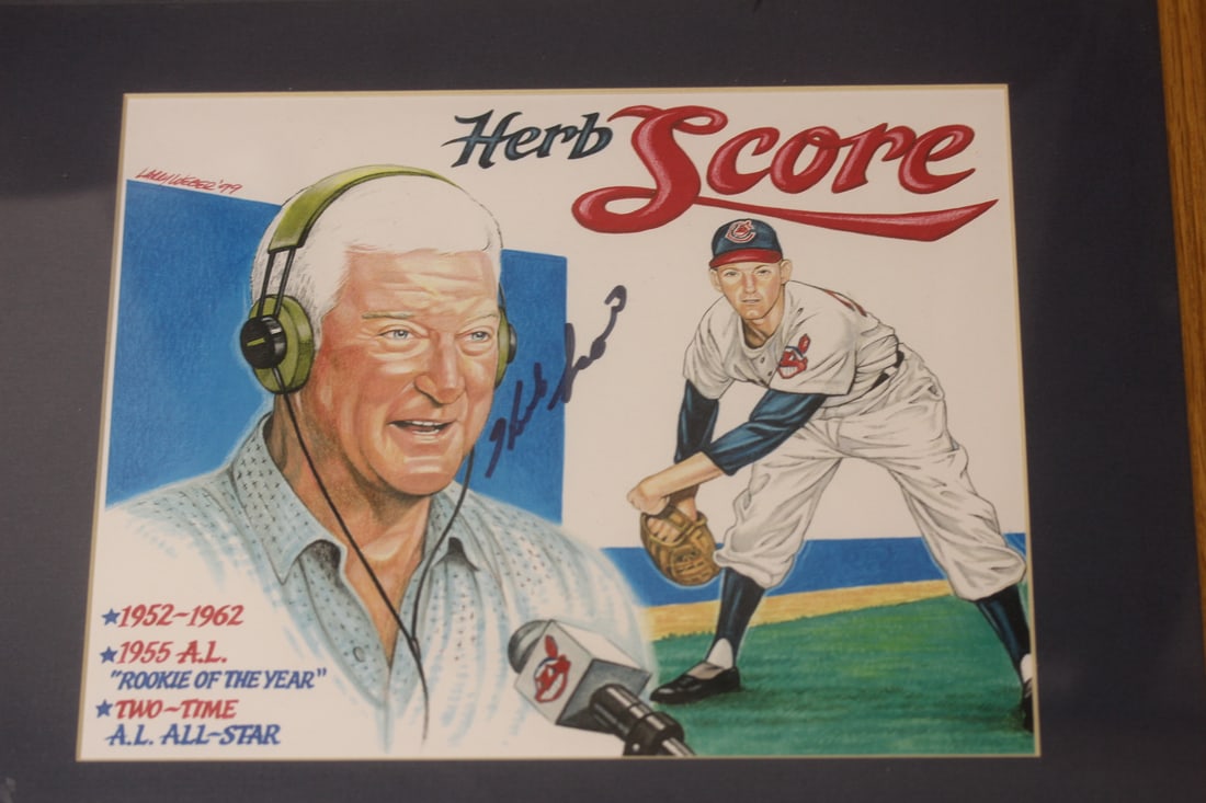 Signed Herb Score Autographed Picture: framed - with COA on the back - 16 5/8" x 13 5/8"