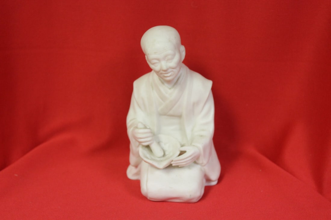 A Blanc de Chine Figurine: unglazed - 6" tall