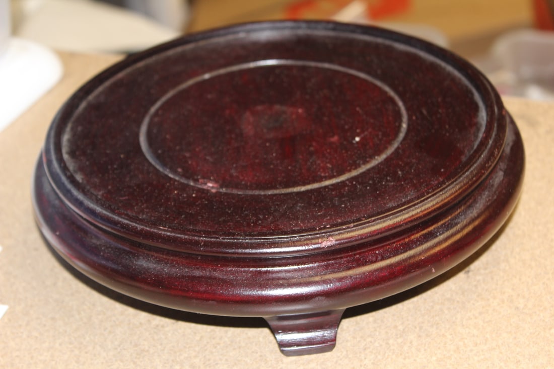 Chinese Wood Stand for Vase/Jar: inside diameter = 7 3/8"