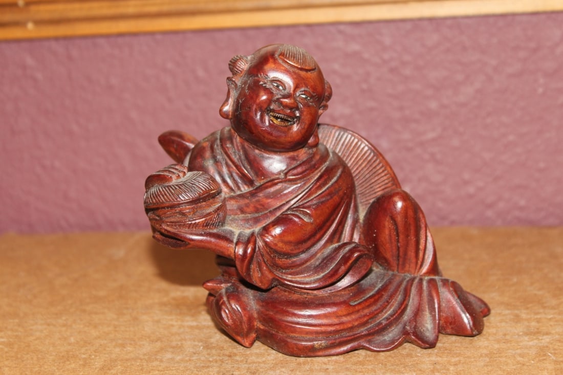 A Chinese Wooden Child: 4 3/8" tall - good detail