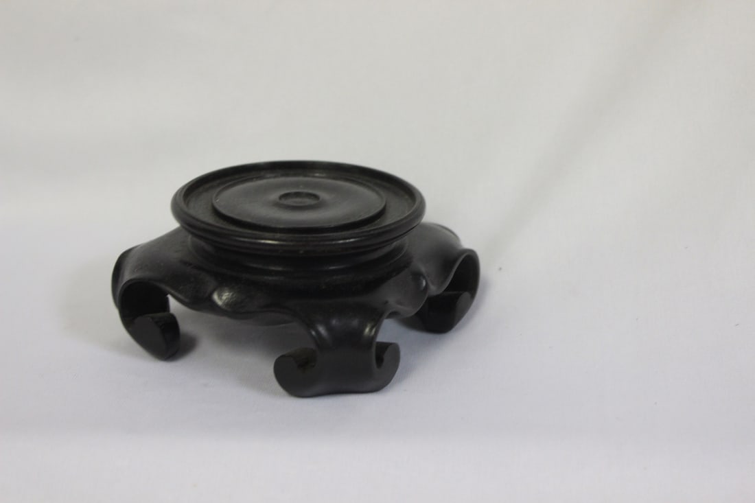 A Hardwood Stand: Inside Diameter= 2 5/8" - very nice carving