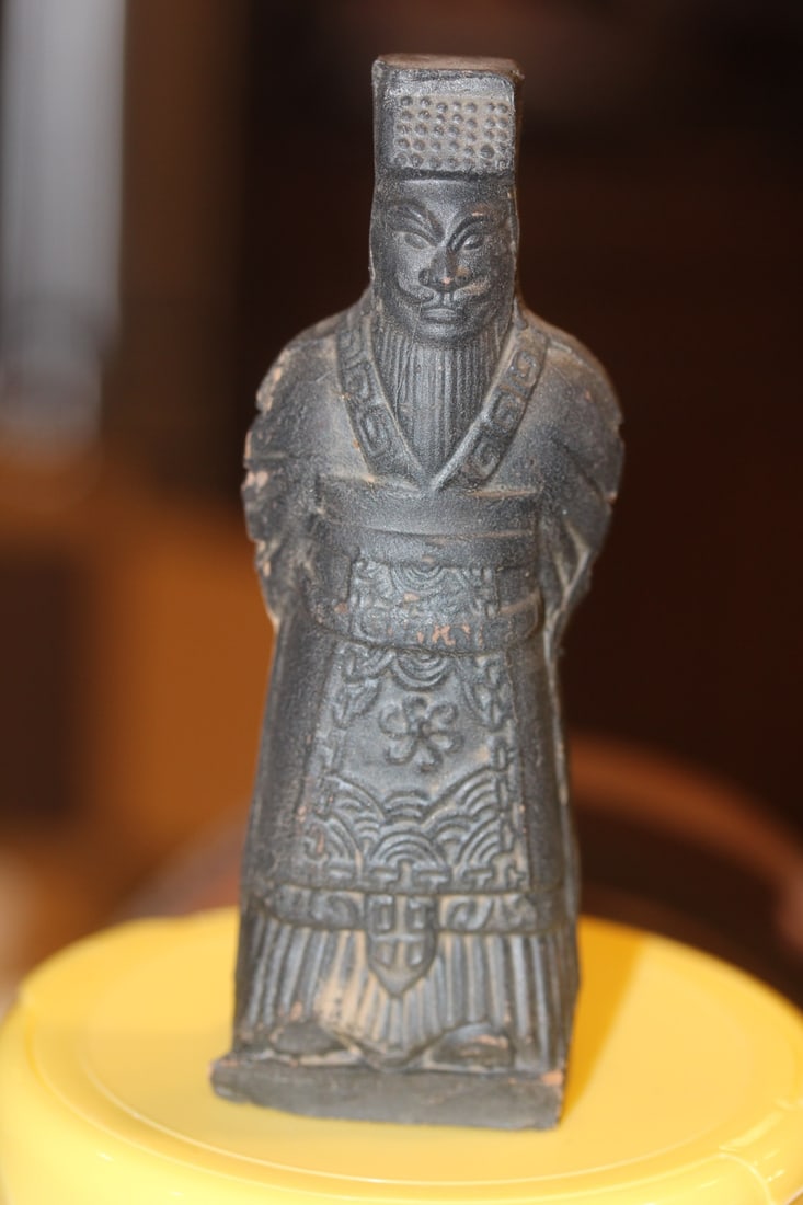 Modern Chinese Terracotta of Emperor: 5" tall - including the handle