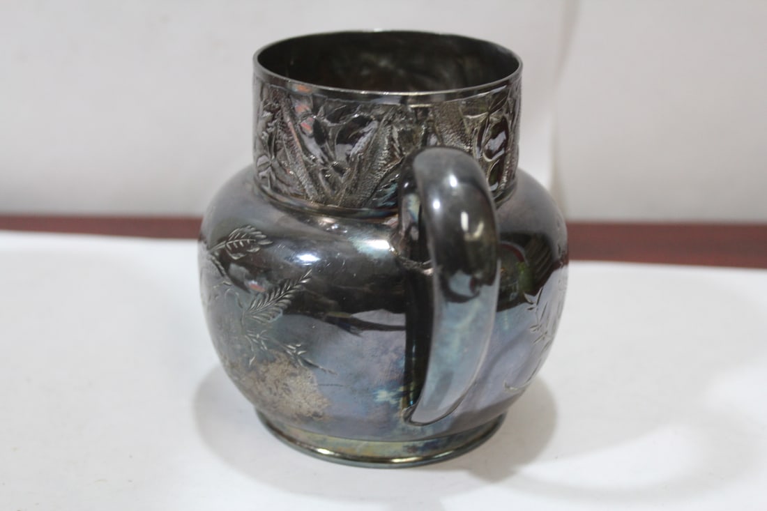 A Silverplated Two Handle Container - 4