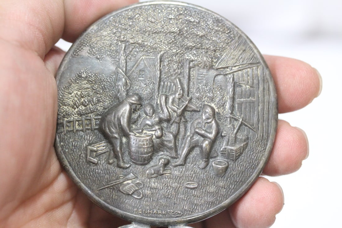 A Dutch Silverplated Repousse Mirror - 2