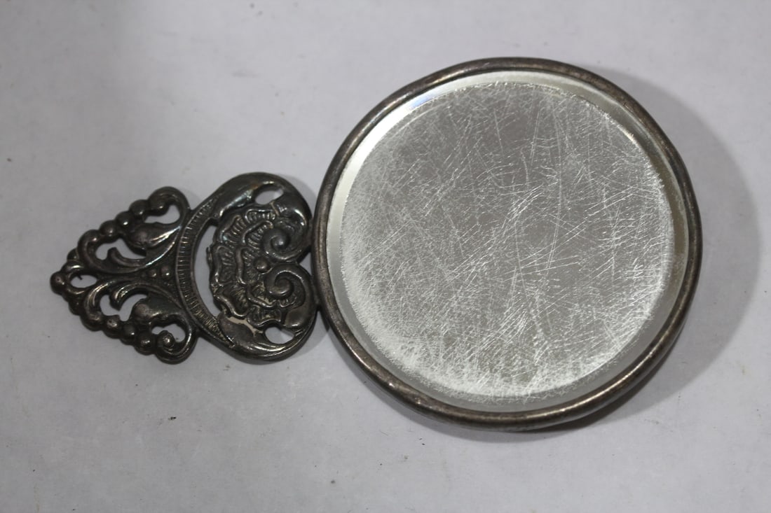 A Dutch Silverplated Repousse Mirror - 5