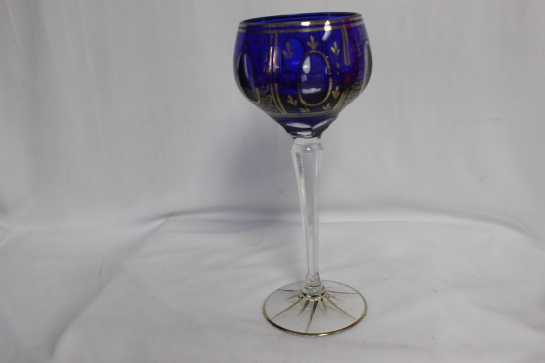 A Gold Gilted Goblet: 8" tall