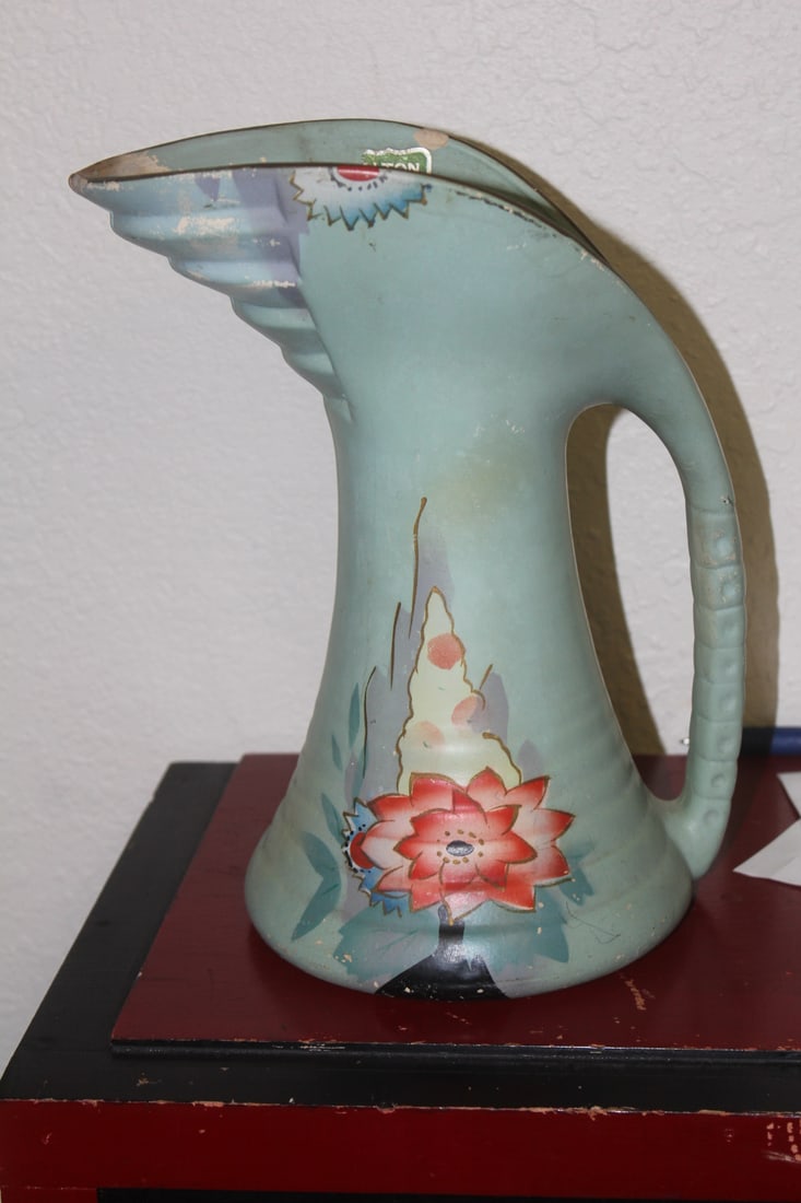 Vintage Alton Pitcher: 10 1/2" tall - please note: losses/minor chips as shown