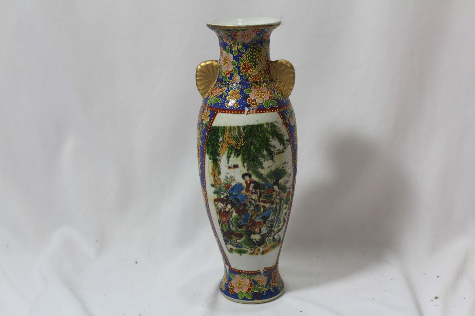 A Satsuma Style Vase: 8 1/8" tall
