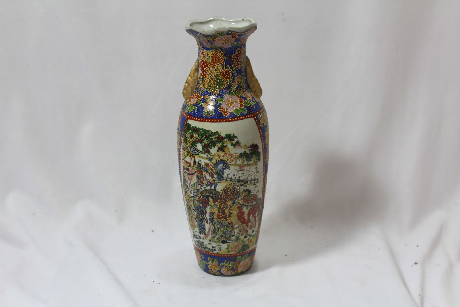 A Satsuma Style Vase: 8 1/8" tall