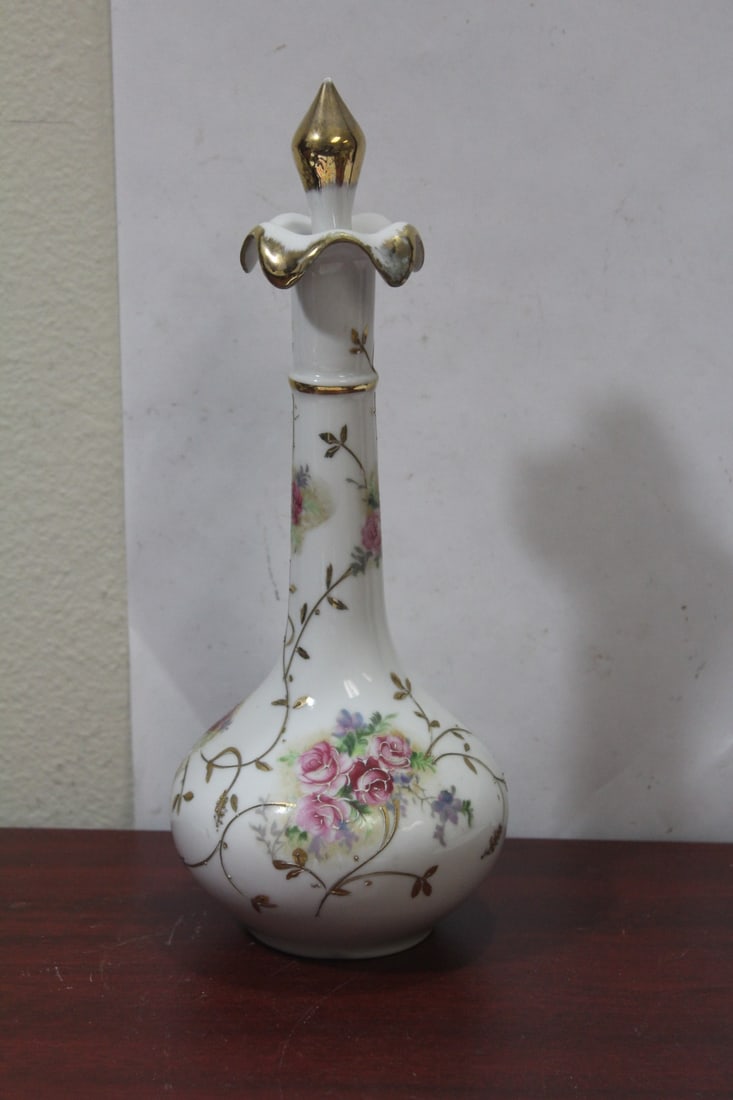 Antique/Vintage Ceramic Decanter: 10 1/2" tall