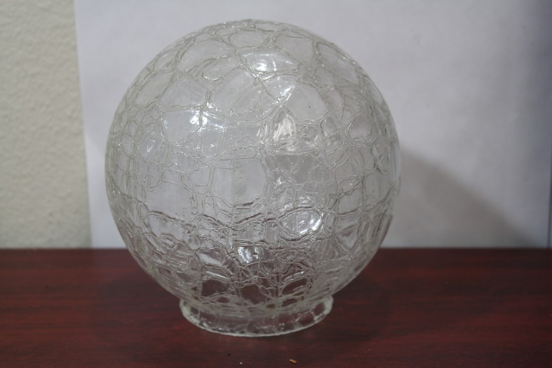 Crackle Glass Lamp Shade: 6 7/8" tall - bottom inside diameter: 2 3/4"