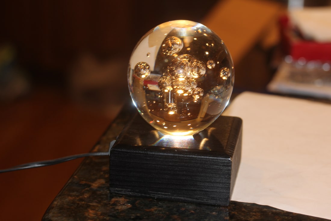 Control Bubble Paperweight: on a lighted stand - paperweight only= 4 inches tall