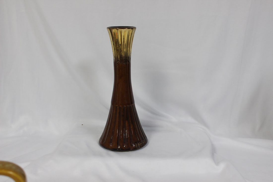 A Vintage Ceramic Trumpet Vase: Marked USA - possibly Shawnee - 8 1/2" tall