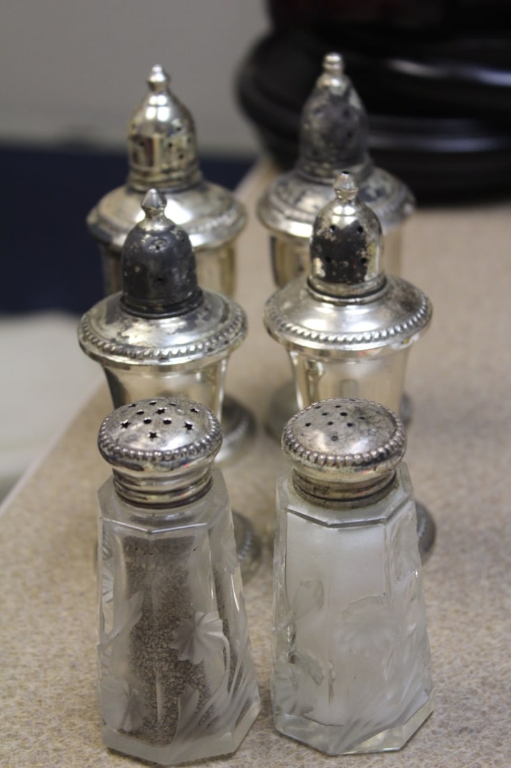 3 Sets of Weighted Sterling Salt/Pepper Shakers (1 of 5)