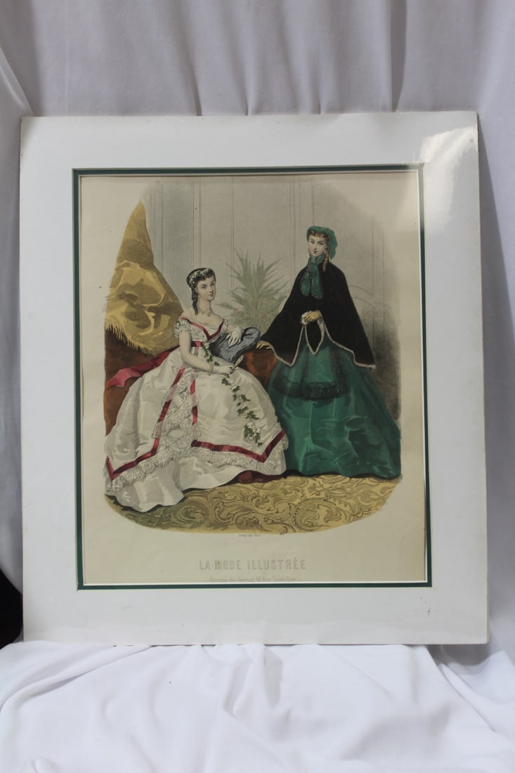 La Mode Illustree - Paris Fashion Print: sealed - overal= 13" x 15"
