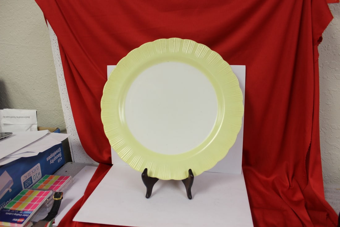 A Milk Glass Plate: 12" in diameter