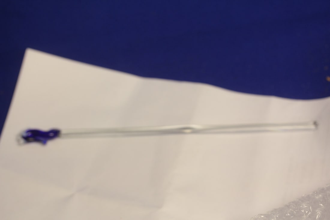 Artglass Seahorse Stir: 8 1/2" long