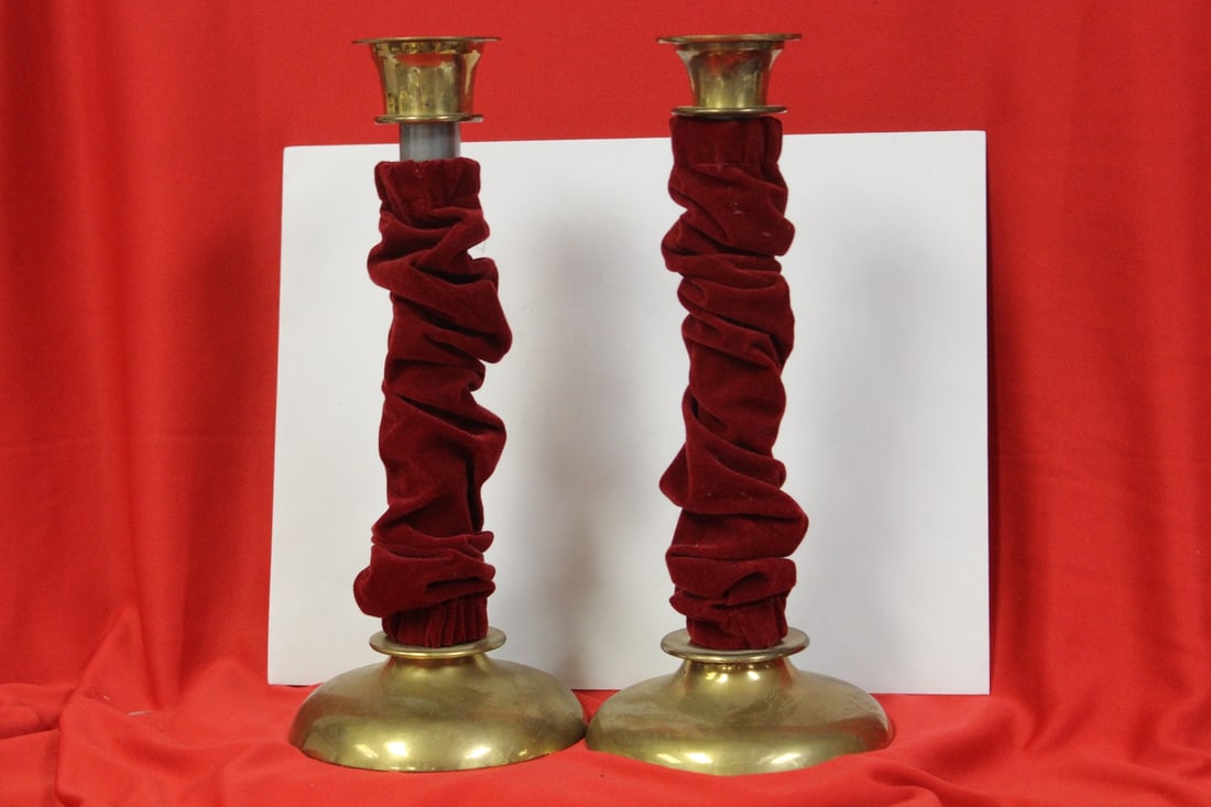 Pair of Candlesticks: 11 5/8" tall