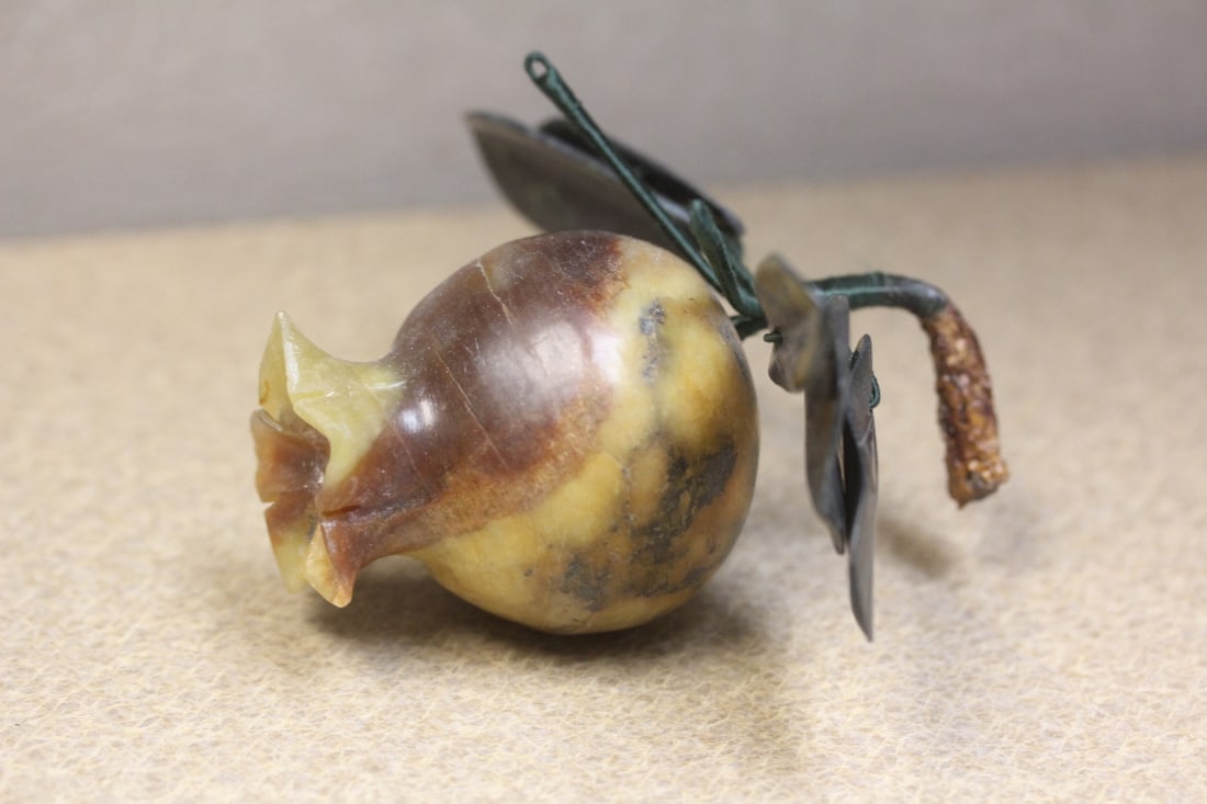 Jade or hardstone Guava: 3 5/8" long