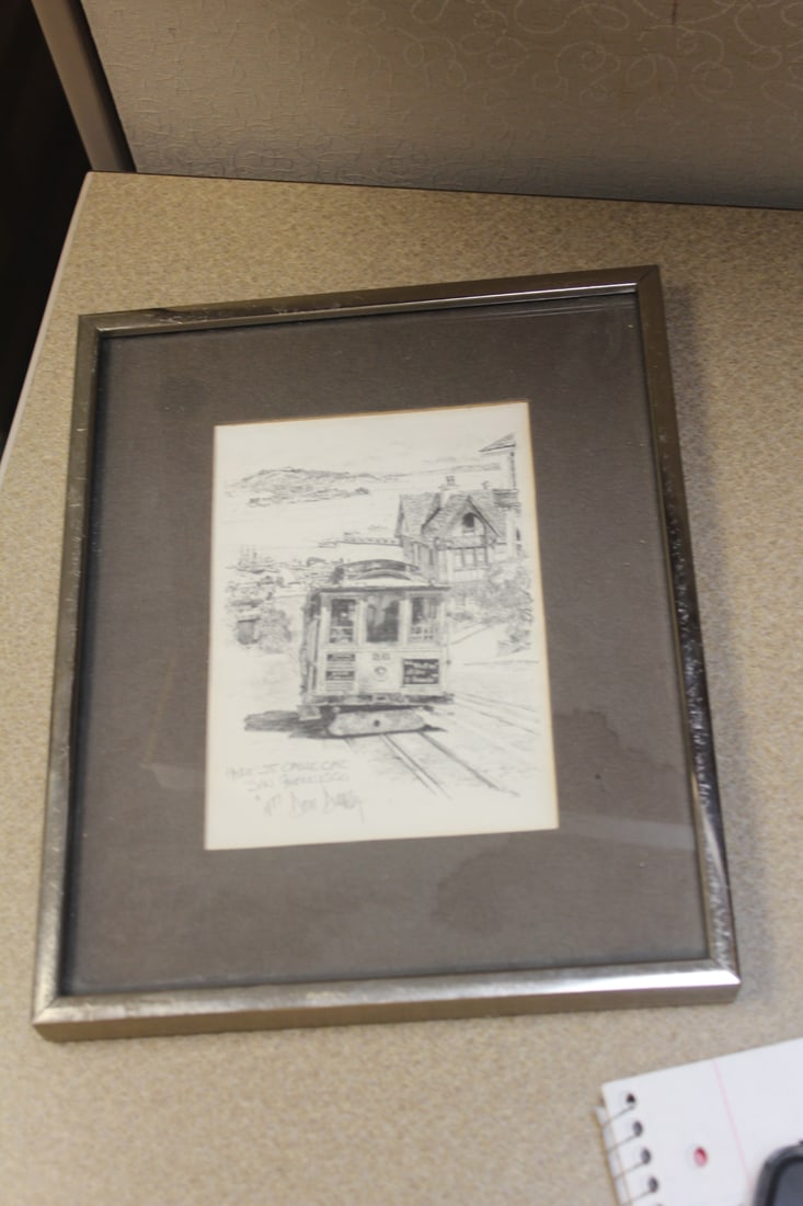 San Fransisco Street Car Print: Framed - by Don Davey - overall= 10 3/8" x 8 3/8"