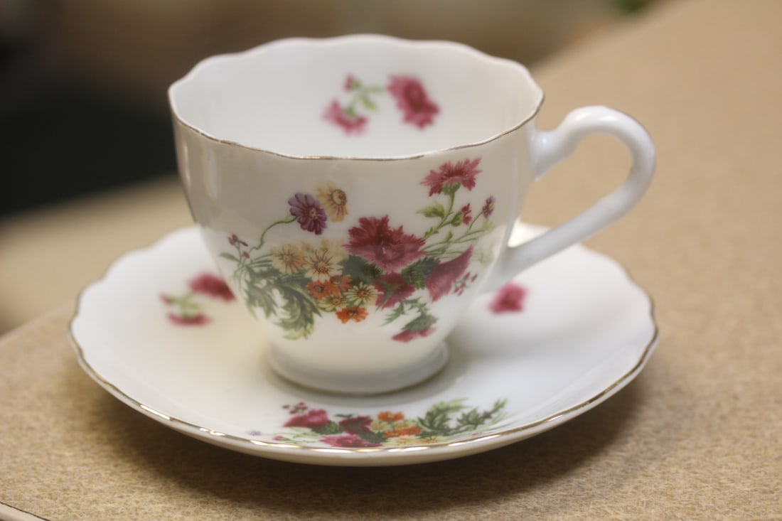 Japan Cup and Saucer: cup= 2 3/4" tall