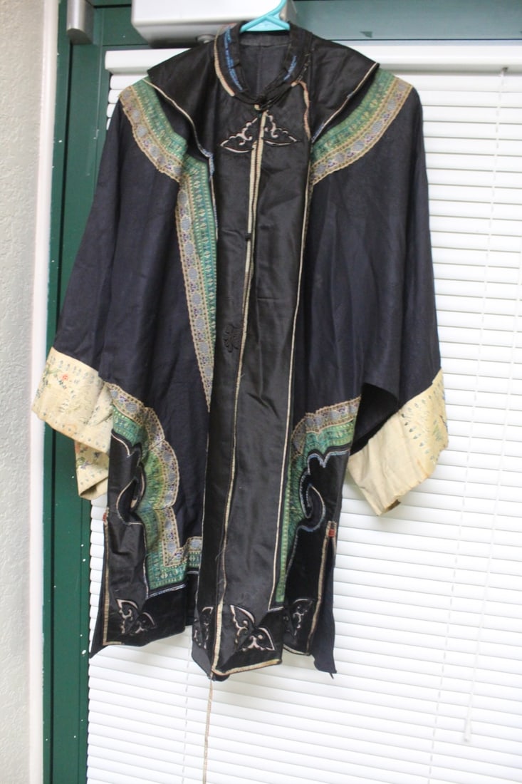 A Chinese Robe: most likely 19th century - as found - 35" long - 23" underarm measurement