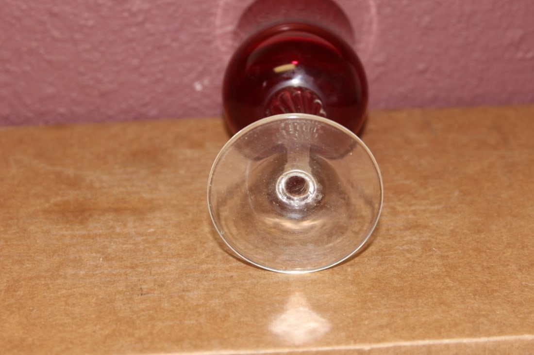 A Ruby Red Wire Glass Goblet - 3