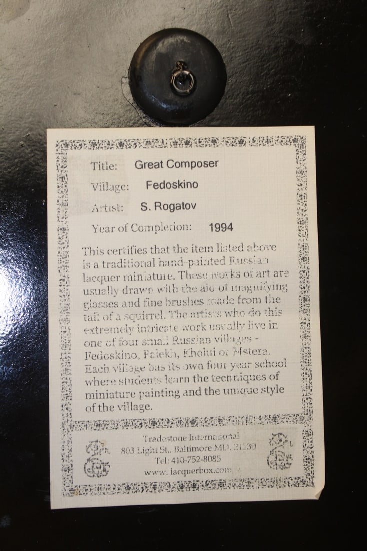 Signed Russian Lacquer Plaque - 7