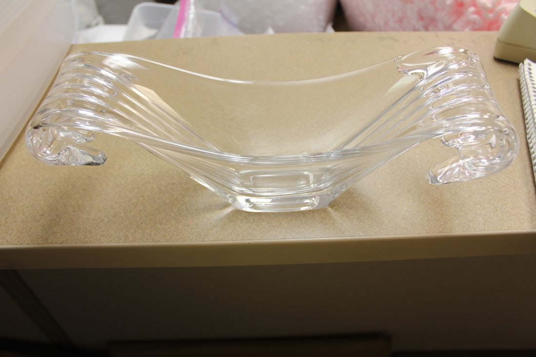 Glass C enter Bowl: 12 3/4" across