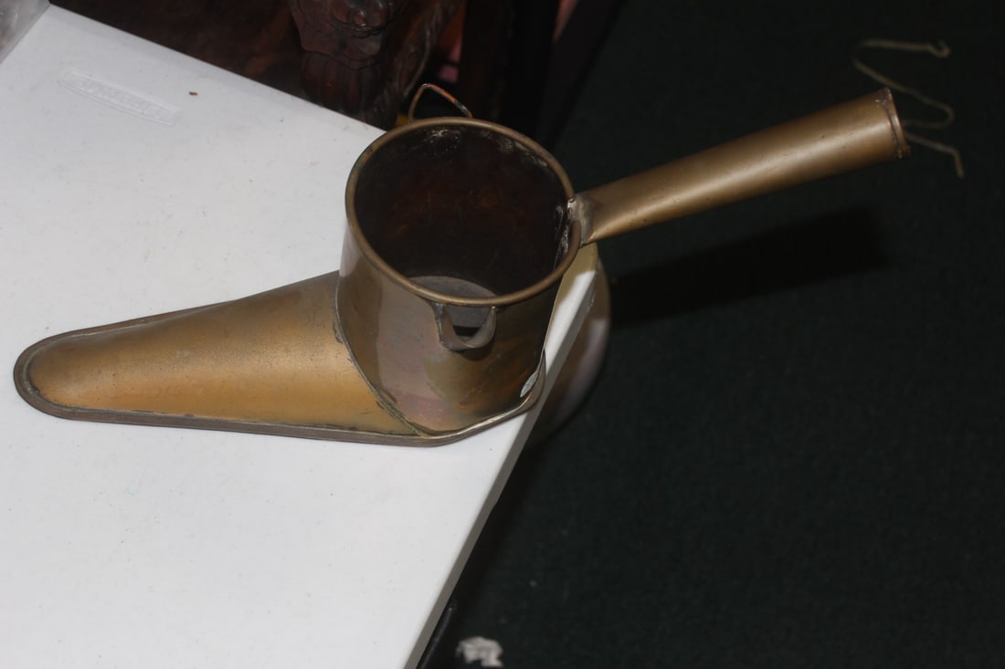 Antique Muller or Water Pitcher: 19th century - please: dent - unusual shape - rare form - 15 1/2" long