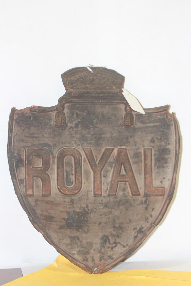 An Antique Fire Mark "Royal" Sign: 9" across