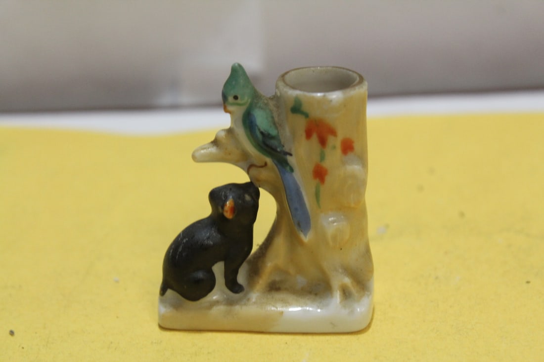 A Small Japanese Ceramic Holder: 2" tall