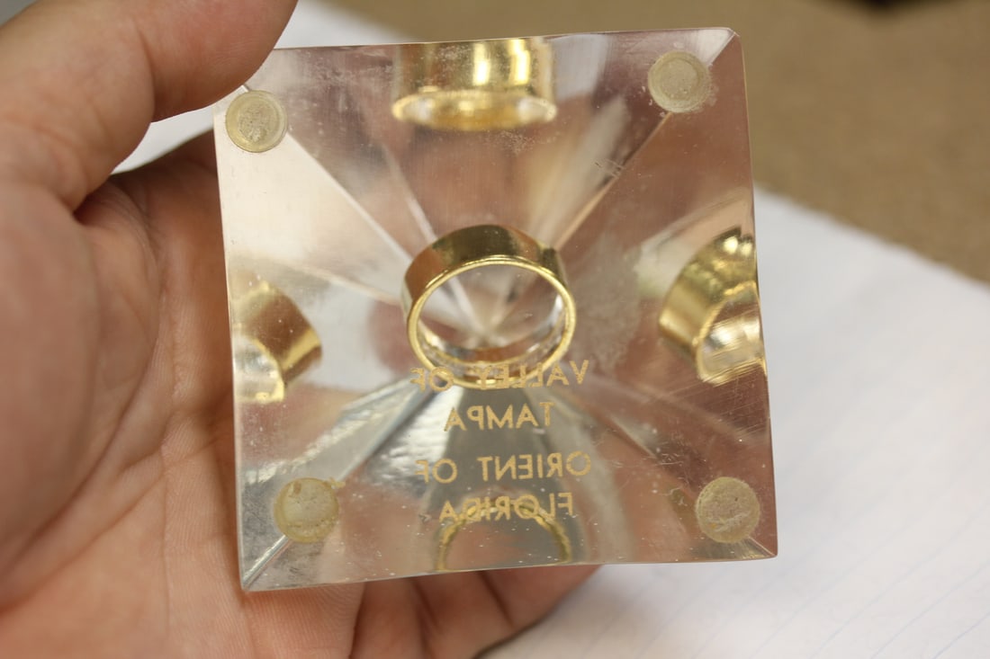 Lucite Triangle Paperweight - 4