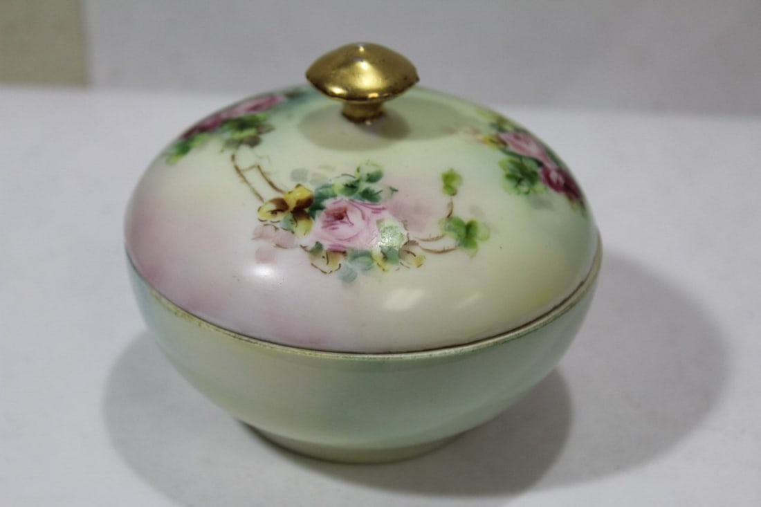 An Artist Signed Limoges Cover Bowl: 3 5/8" in diameter