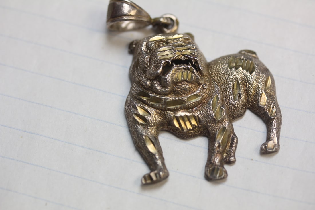 Marked 925 Sterling Bulldog Pendant: as shown