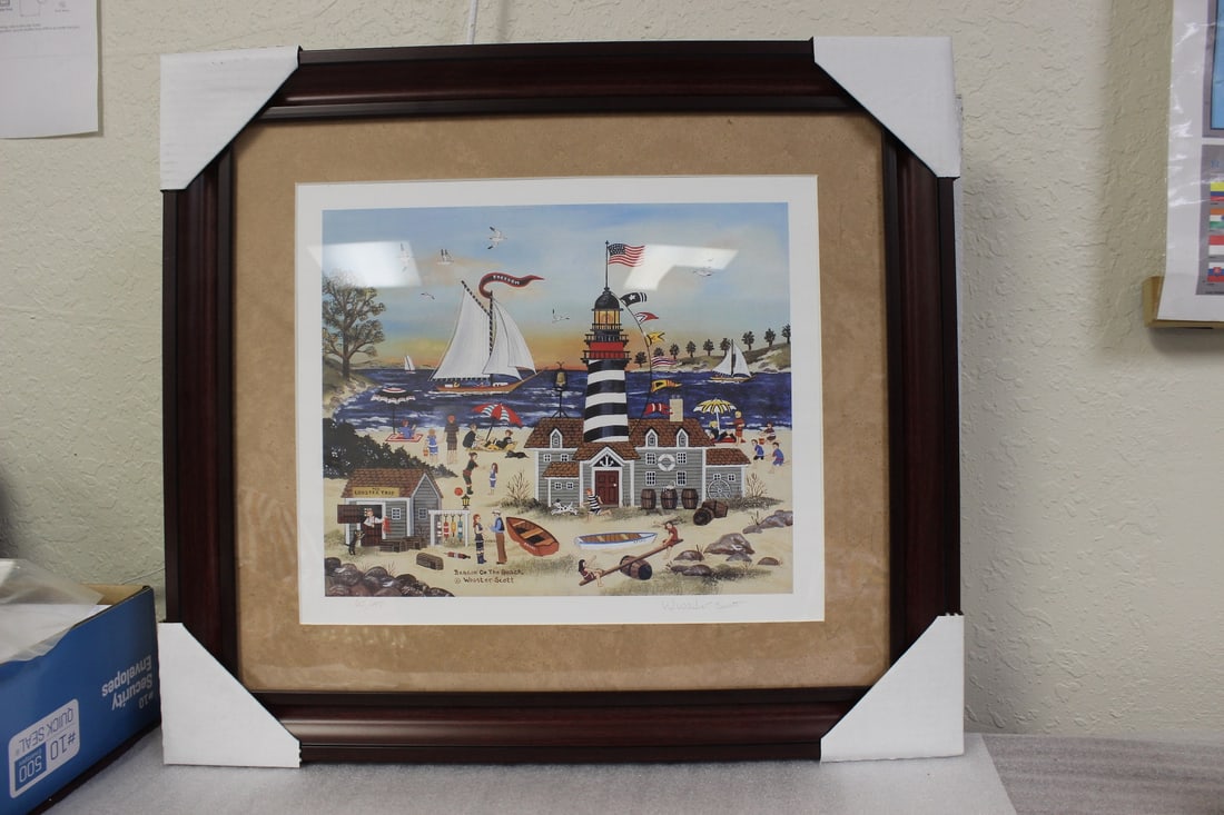 A Framed Litograph by Listed Artist Wooster Scott: pencil signed and numbered - overall= 22 1/4" x 20" - sight= 13" x 11" - framed