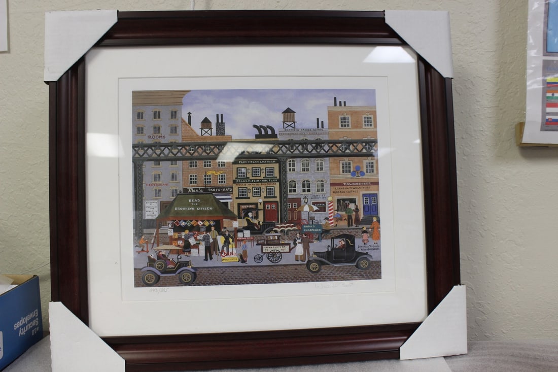 A Framed Litograph by Listed Artist Wooster Scott: pencil signed and numbered - overall= 22 1/4" x 20" - sight= 13" x 11" - framed