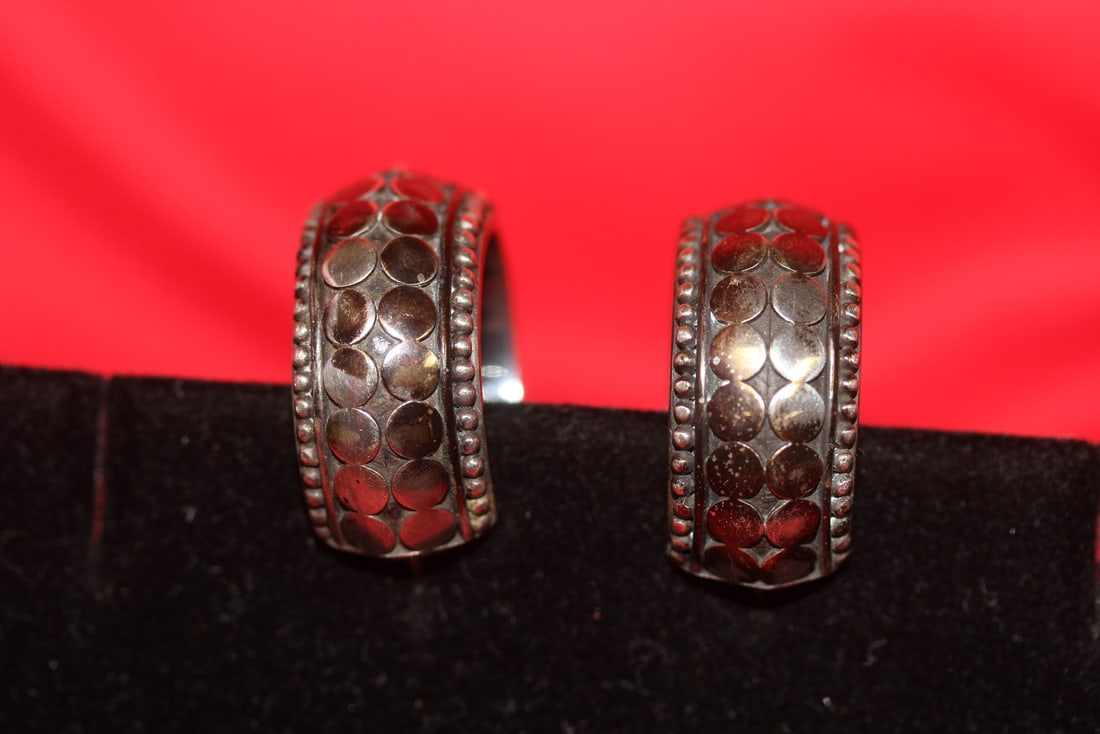 Pair of John Hardy Earrings: Sterling