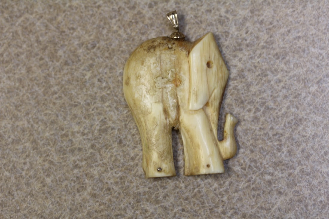 10 Karat Gold Bale with Bone Pendant: as shown