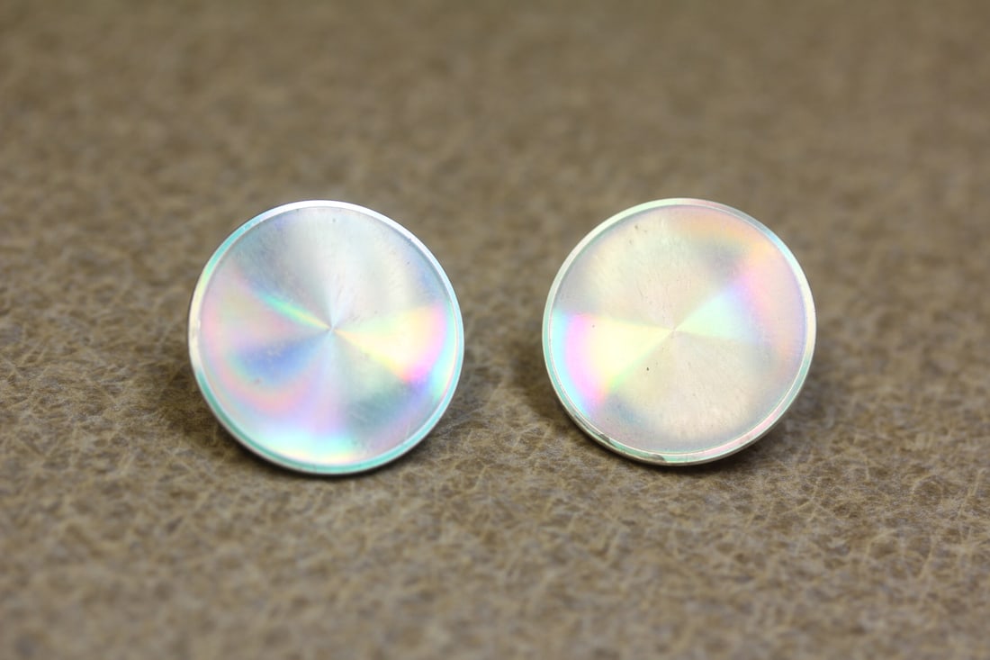 Manced sterling pair of earrings: 1950's to 1060's