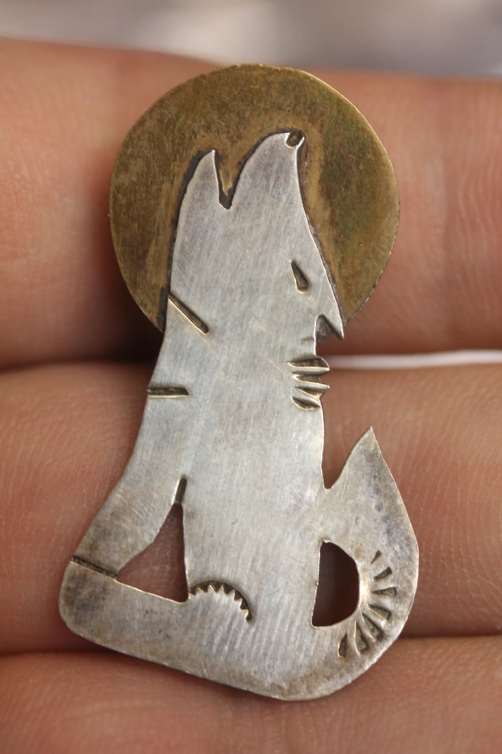 A Sterling and Copper Brooch: or pin - unsigned