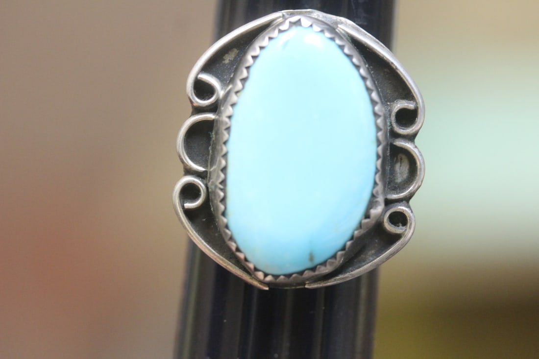 Sterling and Turquoise Ring - 7
