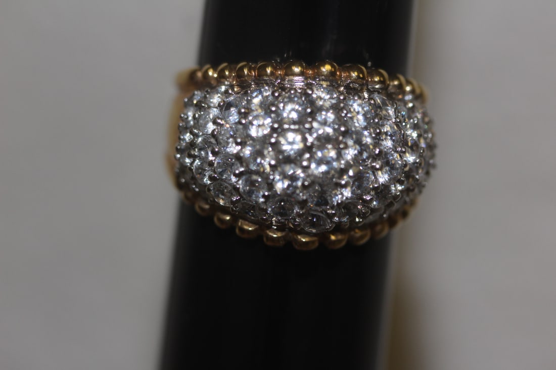 Gold Plated On Sterling Quartz Ring: as shown on photos